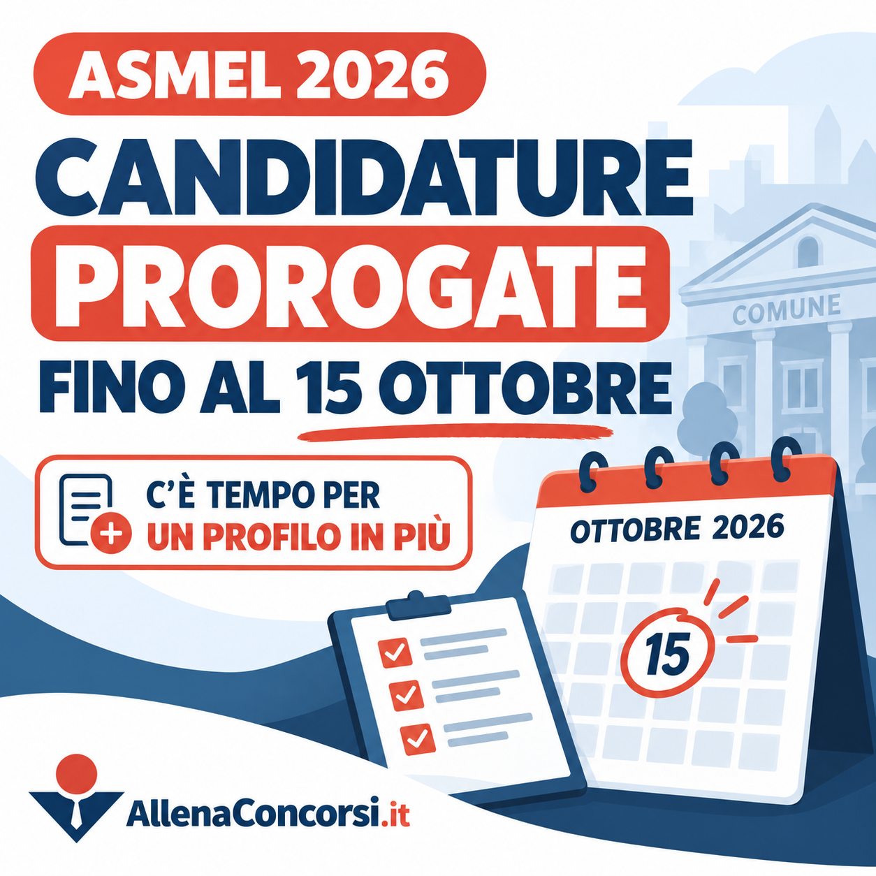 ASMEL 2026: candidature prorogate al 15 ottobre, c’è tempo per un profilo in più