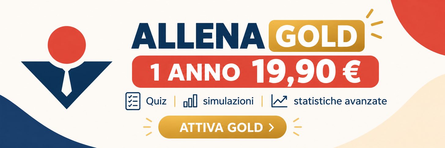 Allena Gold: un anno a 19,90 euro. Quiz, simulazioni e statistiche avanzate