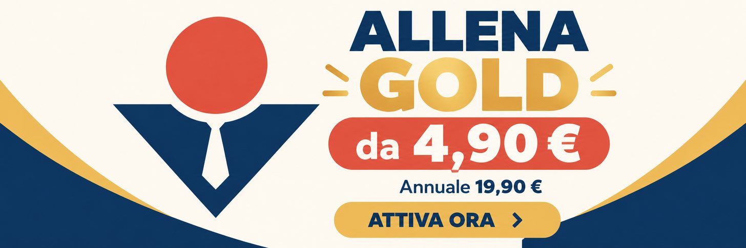 Allena Gold da 4,90 euro, annuale 19,90 euro. Attiva ora
