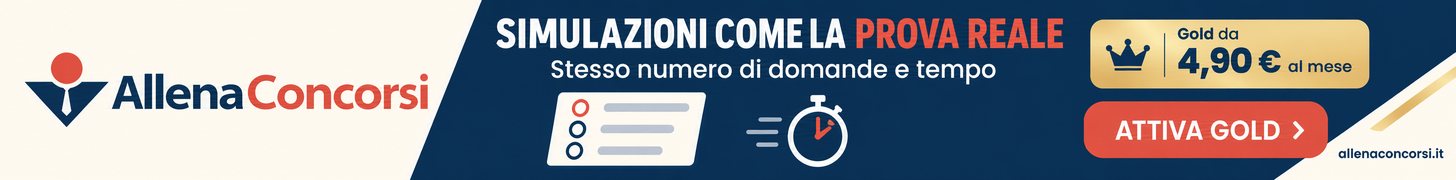 Simulazioni come la prova reale: stesso numero di domande e tempo. Gold da 4,90 euro al mese